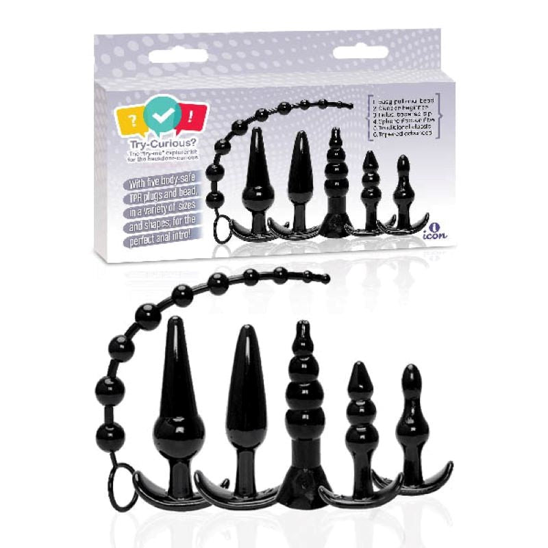 Try-Curious Anal Plug Kit Black - - Sex Kits