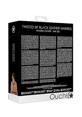 Twisted Bit Black Leather Harness Bondage Restraints - Cuffs and Restraints