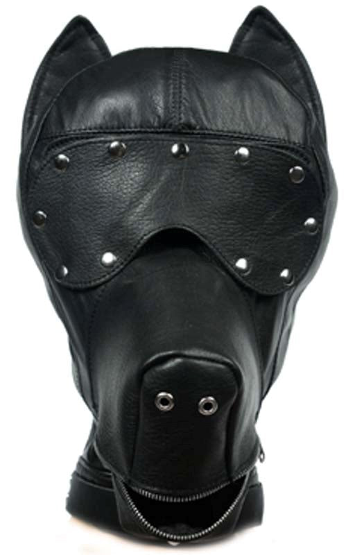 Ultimate Leather Dog Hood - - Bondage Hoods