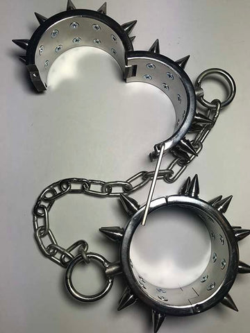 Unisex Spiked Leg Irons by Hell's Couture - Cuffs and Restraints