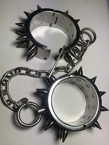 Unisex Spiked Leg Irons by Hell's Couture - Cuffs and Restraints
