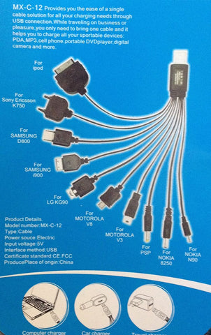 USB Multiple Cable Charger by BDStyle - Vibrator Accessories