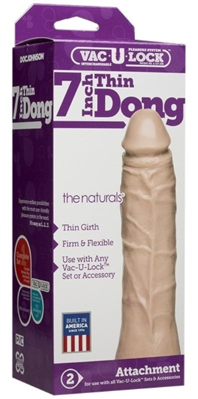 Vac-U-Lock 7 inch Thin Dong The Naturals - - Realistic Dildos