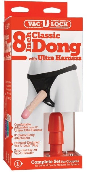 Vac-U-Lock 8 Classic Ultra Harness with Dong - - Strap On Sextoys