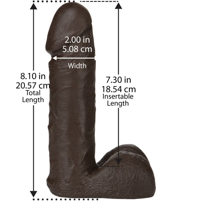 Vac-U-Lock 8\ Realistic Cock Chocolate - - Realistic Dildos