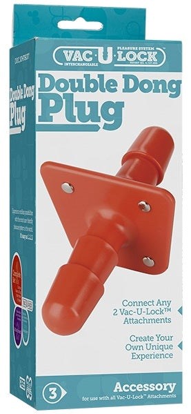 Vac-U-Lock Double Dong Plug Attachment - - Strap On Sextoys