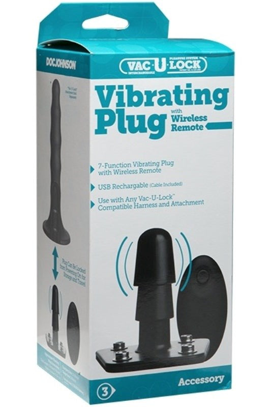 Vac-U-Lock Vibrating Plug with Wireless Remote - - Strap On Sextoys