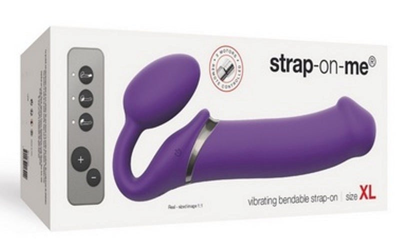 Vibrating Bendable Harness XL Purple - - Strap On Sextoys