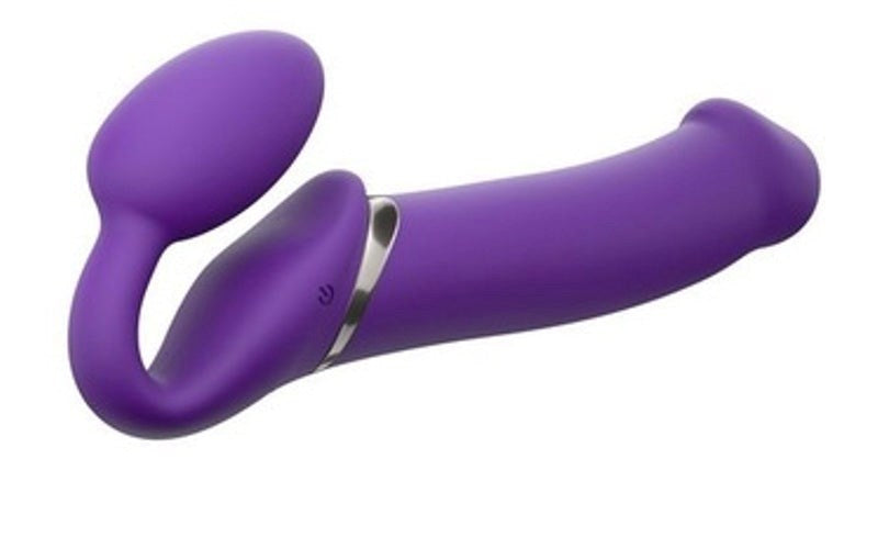 Vibrating Bendable Harness XL Purple - - Strap On Sextoys