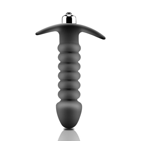 Vibrating Ribbed Waterproof Butt Plug by BDStyle - Anal Beads and Balls