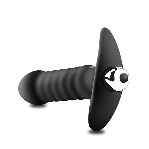 Vibrating Ribbed Waterproof Butt Plug by BDStyle - Anal Beads and Balls