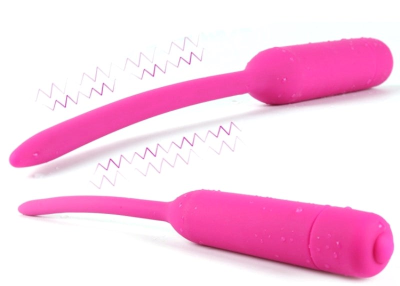 Vibrating Silicone Urethral Sound Large - - Penis Plugs