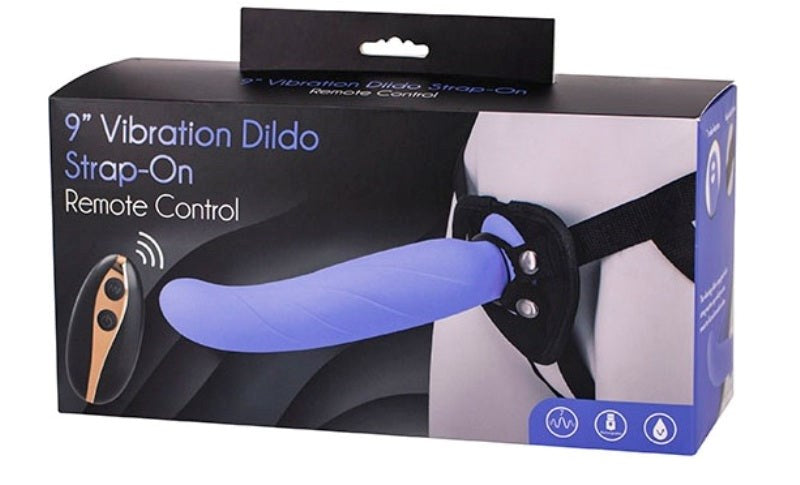 Vibration Dildo Strap-On with Remote Control 9 inch - - Strap On Sextoys