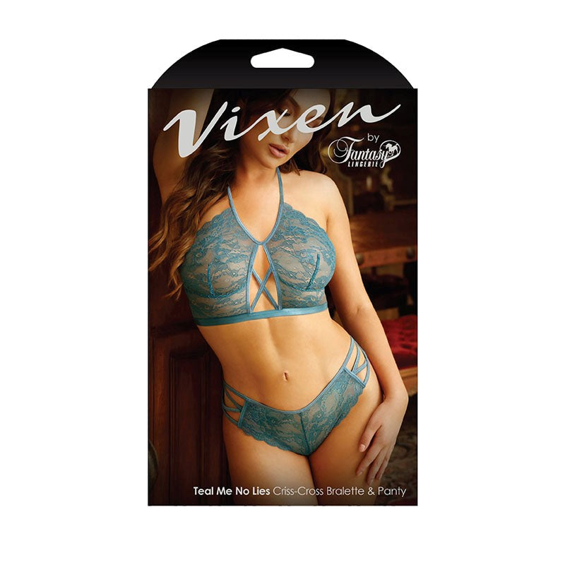 VIXEN TEAL ME NO LIES Bralette & Panty - - Bras and Bra Sets