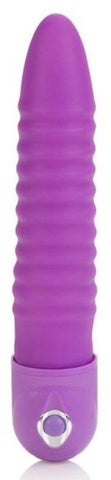 Waterproof Power Stud Ribbed Purple by California Exotics - Realistic Dildos