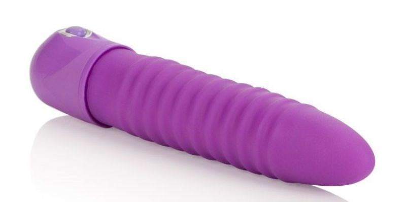 Waterproof Power Stud Ribbed Purple - - Realistic Dildos