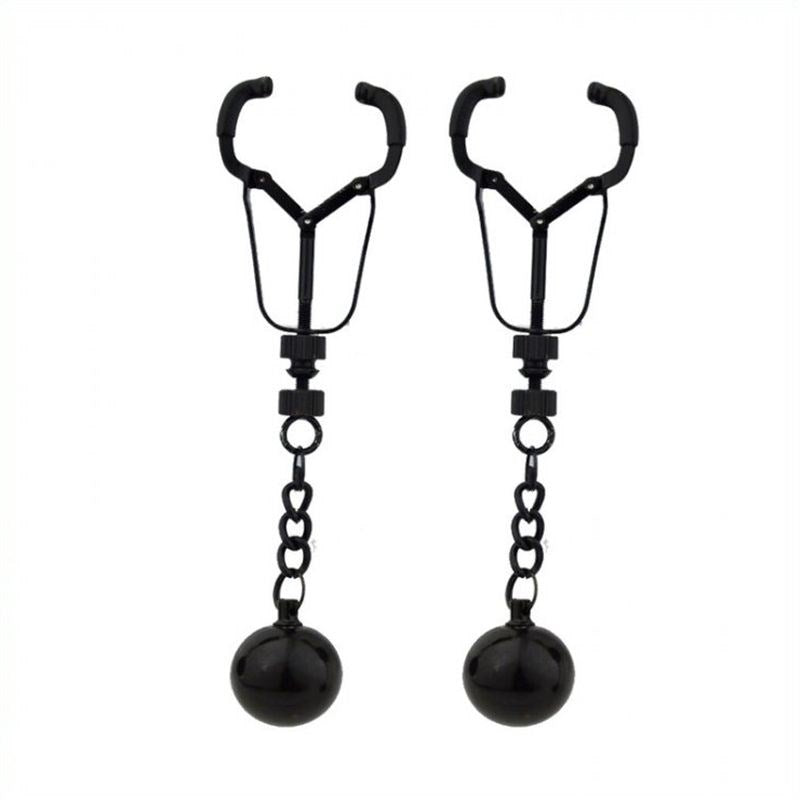 Weighted Orbs Nipple Clamps - - Breast and Nipple Toys