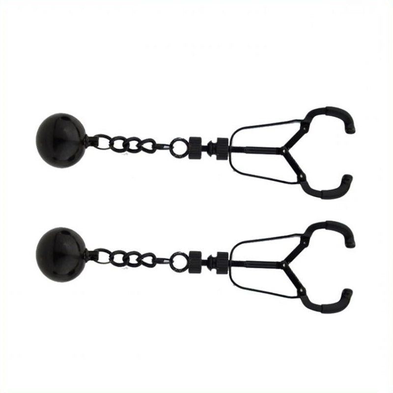 Weighted Orbs Nipple Clamps - - Breast and Nipple Toys