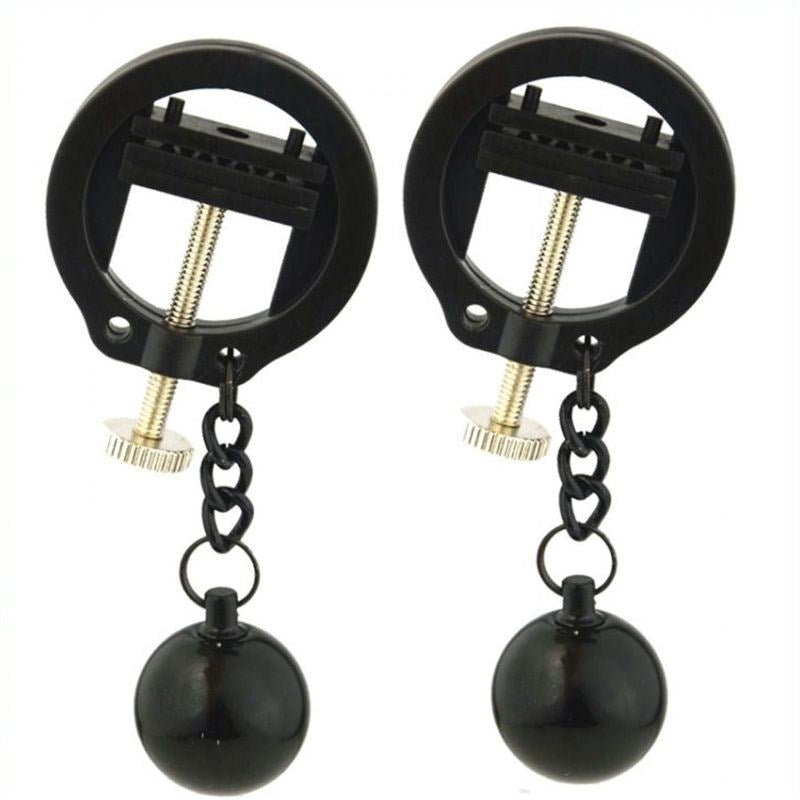 Weighted Orbs Torture Nipples Clamps - - Breast and Nipple Toys