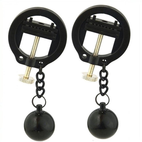 Weighted Orbs Torture Nipples Clamps by BDStyle - Breast and Nipple Toys