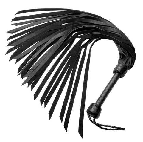 Whiplash Leather Flogger with Handle by Hell's Couture - Whips And Crops