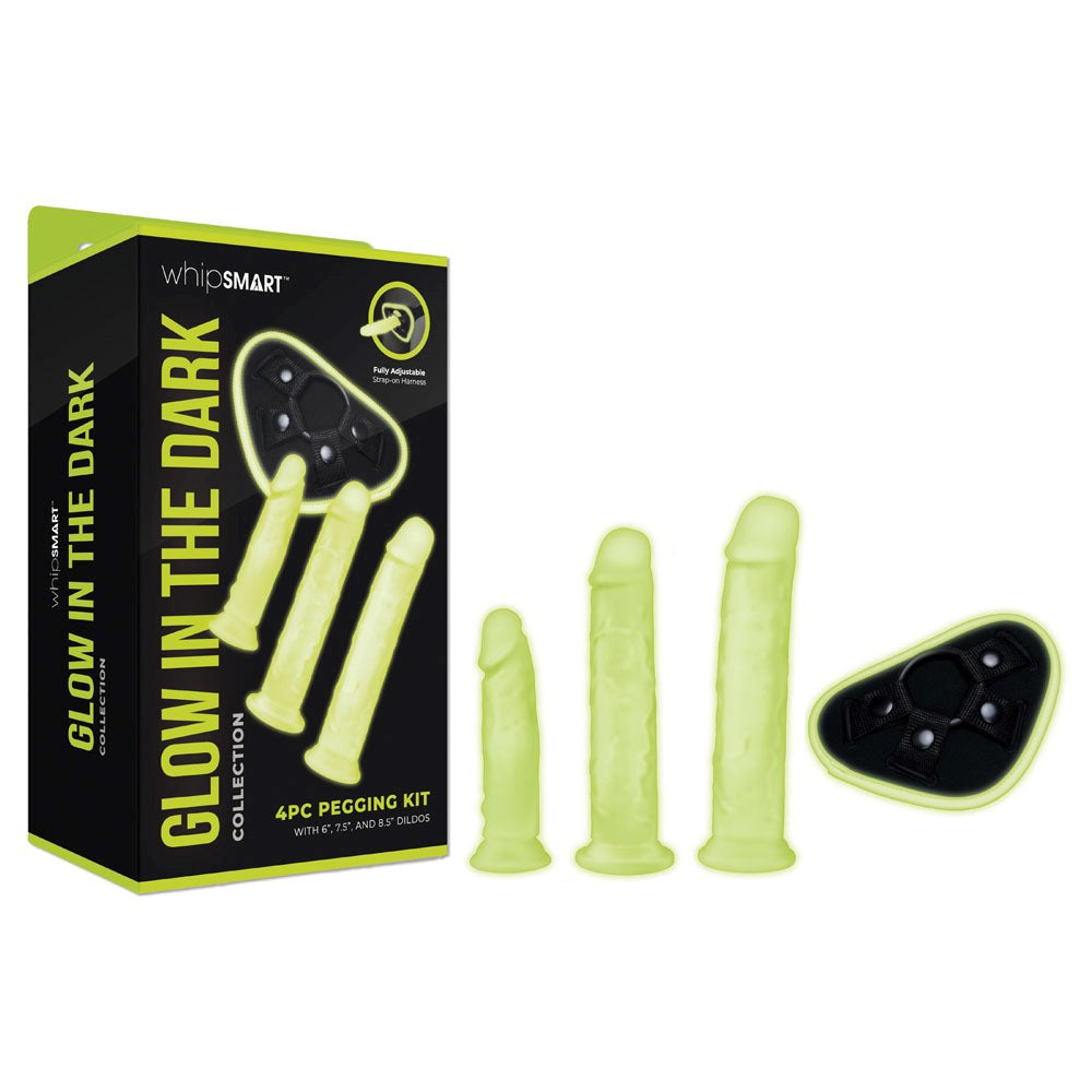 WhipSmart Glow In Dark 4pc Pegging Kit - - Strap On Sextoys