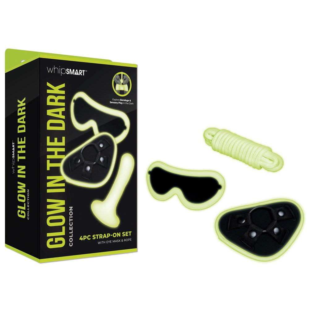 WhipSmart Glow In Dark 4pc Strap-On Set - - Strap On Sextoys