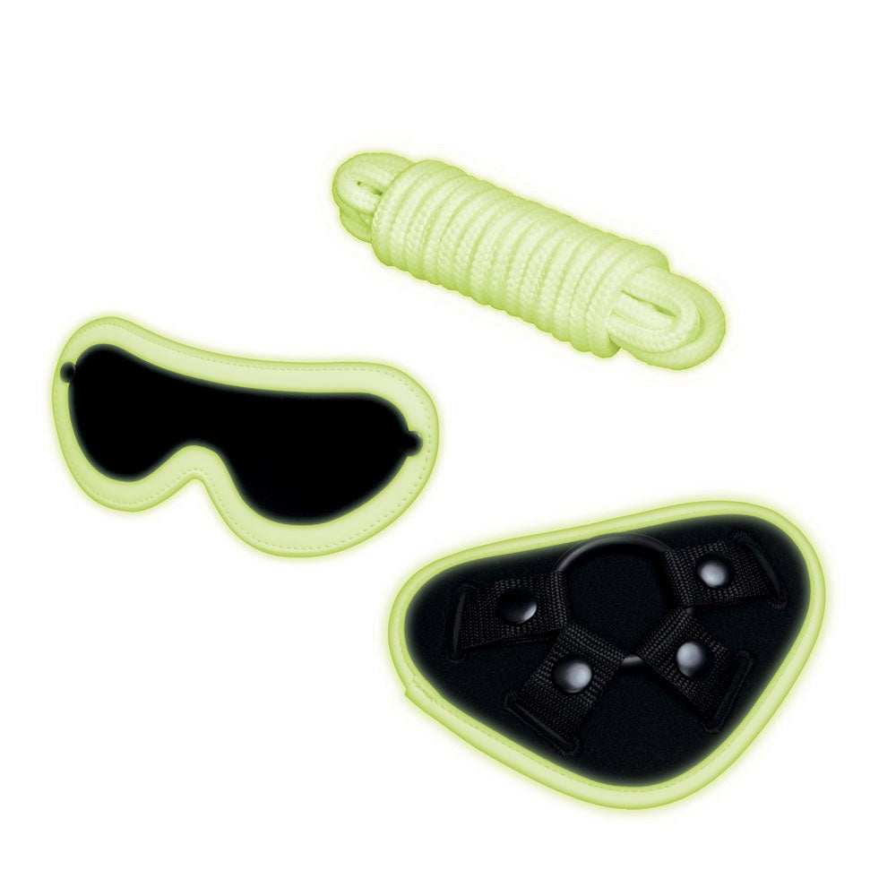 WhipSmart Glow In Dark 4pc Strap-On Set - - Strap On Sextoys