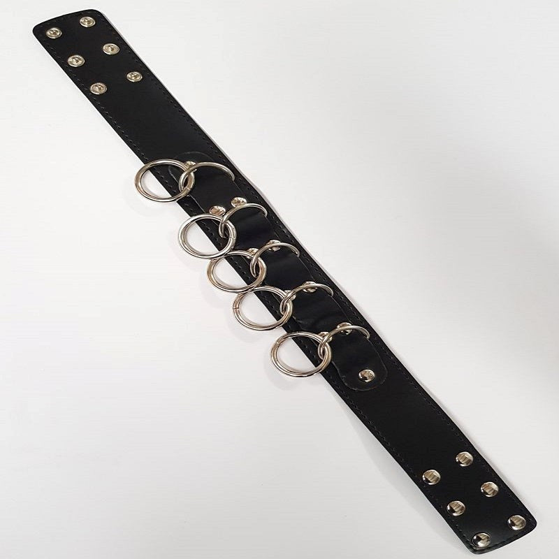 Wild Cat Slaves Collar with Metal O-rings - - Collars And Cuffs