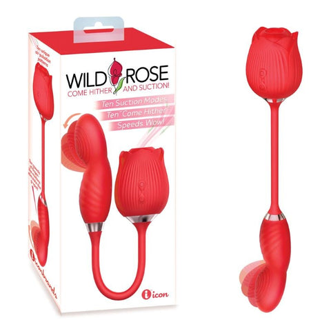Wild Rose Come Hither Air Pulse Stimulator by Icon Brands - Pussy And Clit Toys