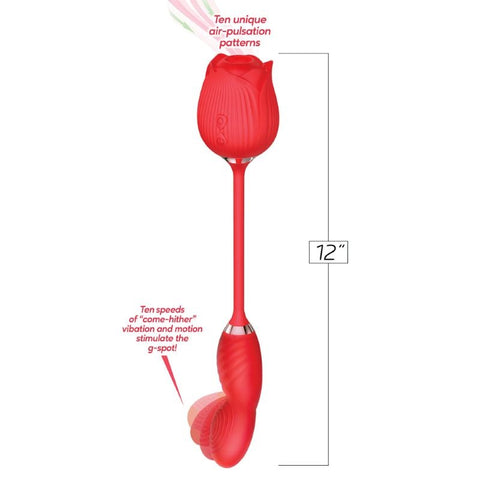 Wild Rose Come Hither Air Pulse Stimulator by Icon Brands - Pussy And Clit Toys
