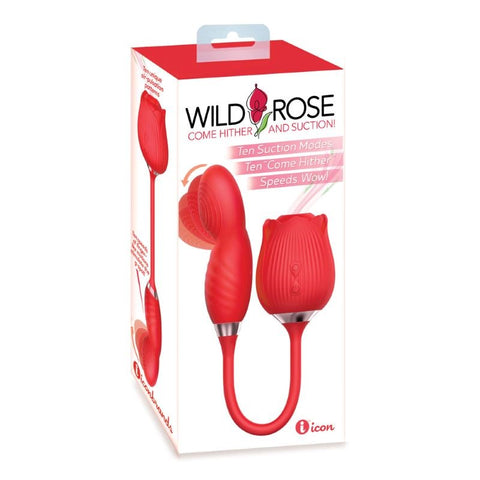 Wild Rose Come Hither Air Pulse Stimulator by Icon Brands - Pussy And Clit Toys