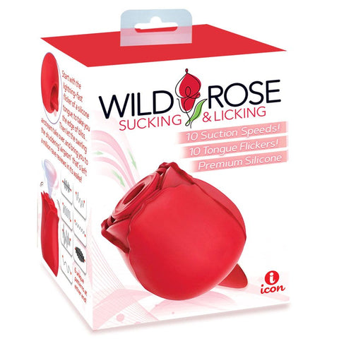 Wild Rose Sucking Licking Air Pulse Vibe by Icon Brands - Clit Ticklers and Pulsators