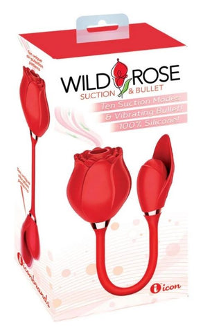 Wild Rose Suction Bullet Air Pulse Vibe by Icon Brands - Clit Ticklers and Pulsators