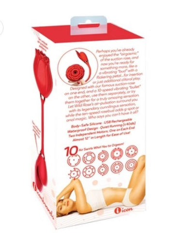 Wild Rose Suction Bullet Air Pulse Vibe by Icon Brands - Clit Ticklers and Pulsators