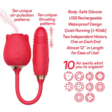 Wild Rose Suction Thruster Air Pulse Vibe by Icon Brands - Clit Ticklers and Pulsators