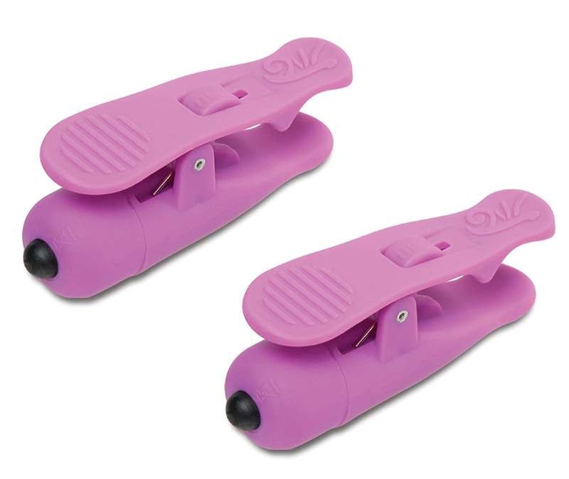 Wireless Vibrating Nipple Clamps Purple - - Nipple and Clit Clamps