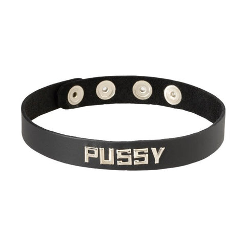 Wordband Collar - PUSSY by Spartacus Enterprises - Fancy Dress Ups