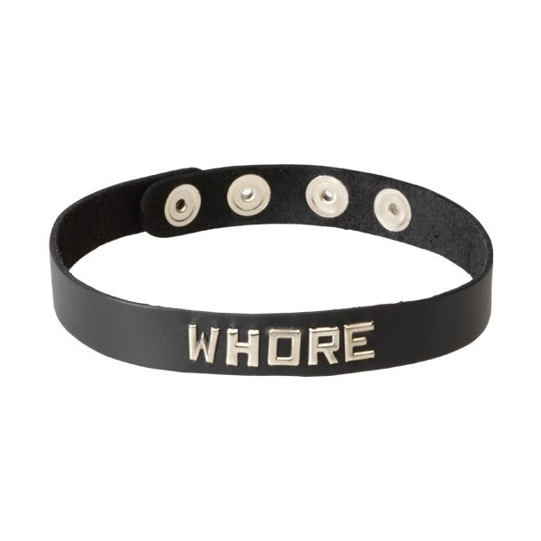 Wordband Collar - WHORE - - Collars And Cuffs