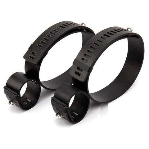 Wrist & Thigh Faux Leather Restraints by BDStyle - Cuffs and Restraints
