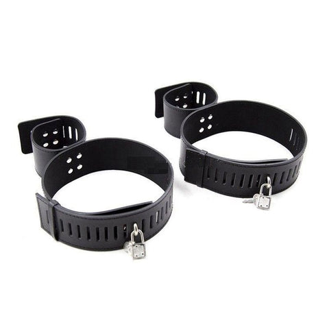 Wrist & Thigh Faux Leather Restraints by BDStyle - Cuffs and Restraints
