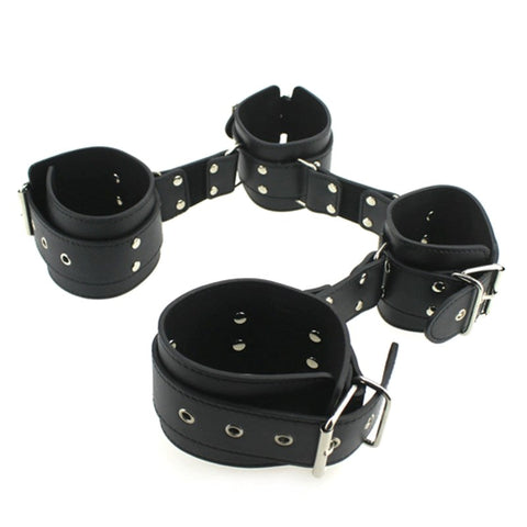 Adjustable Leather Cuffs Spreader Bar by BDStyle - Spreaders and Hangers