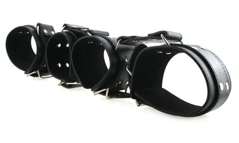 Adjustable Leather Cuffs Spreader Bar by BDStyle - Spreaders and Hangers