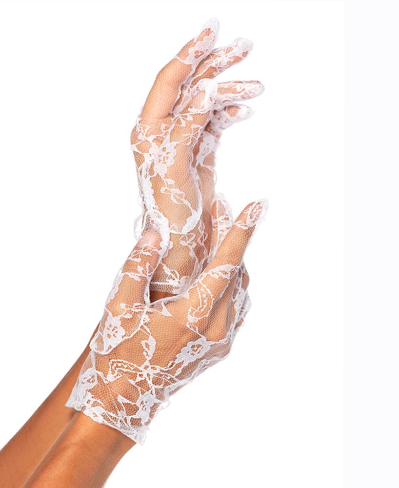 Wrist Length Lace Gloves - - Fancy Dress Ups