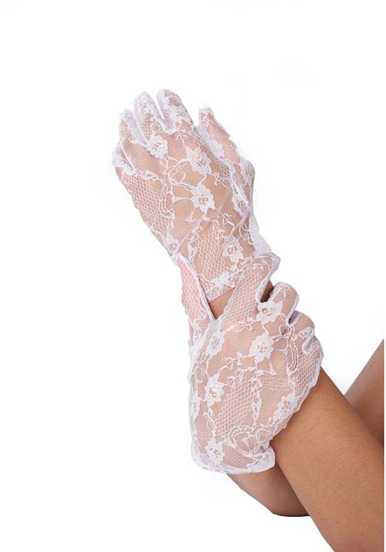 Wrist Length Lace Gloves - - Fancy Dress Ups