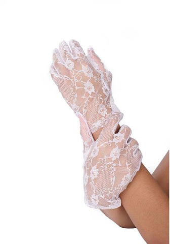 Wrist Length Lace Gloves by Leg Avenue - Fancy Dress Ups