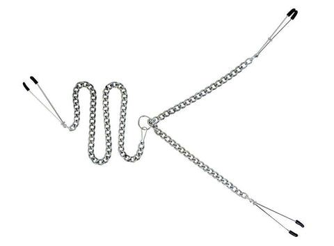 Y-Style Adjustable Tweezer Clamps with Clit Clamp - Nipple and Clit Clamps
