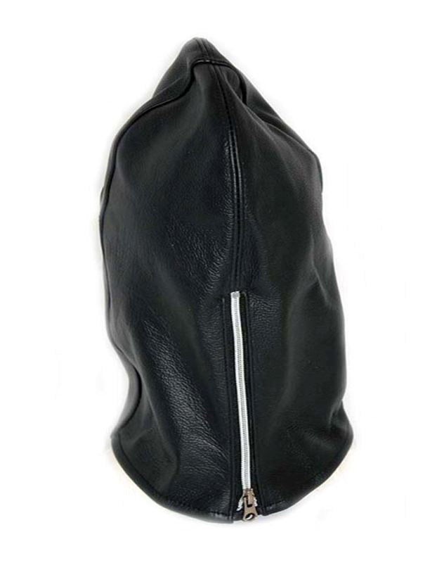 Zip It Leather BDSM Hood - - Bondage Hoods