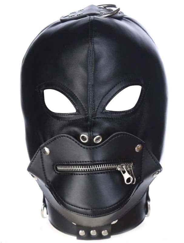 Zipper Mouth Bondage Hood - - Bondage Hoods