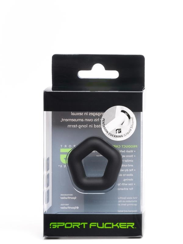 Sport Fucker Pentagon Erection Enhancer Ring - - Stretchy Cock Rings